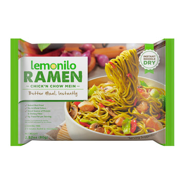 Lemonilo Chickn Chow Mein Ramen - Healthy Instant Oven Baked Noodles - 2.82 Oz Single Pack