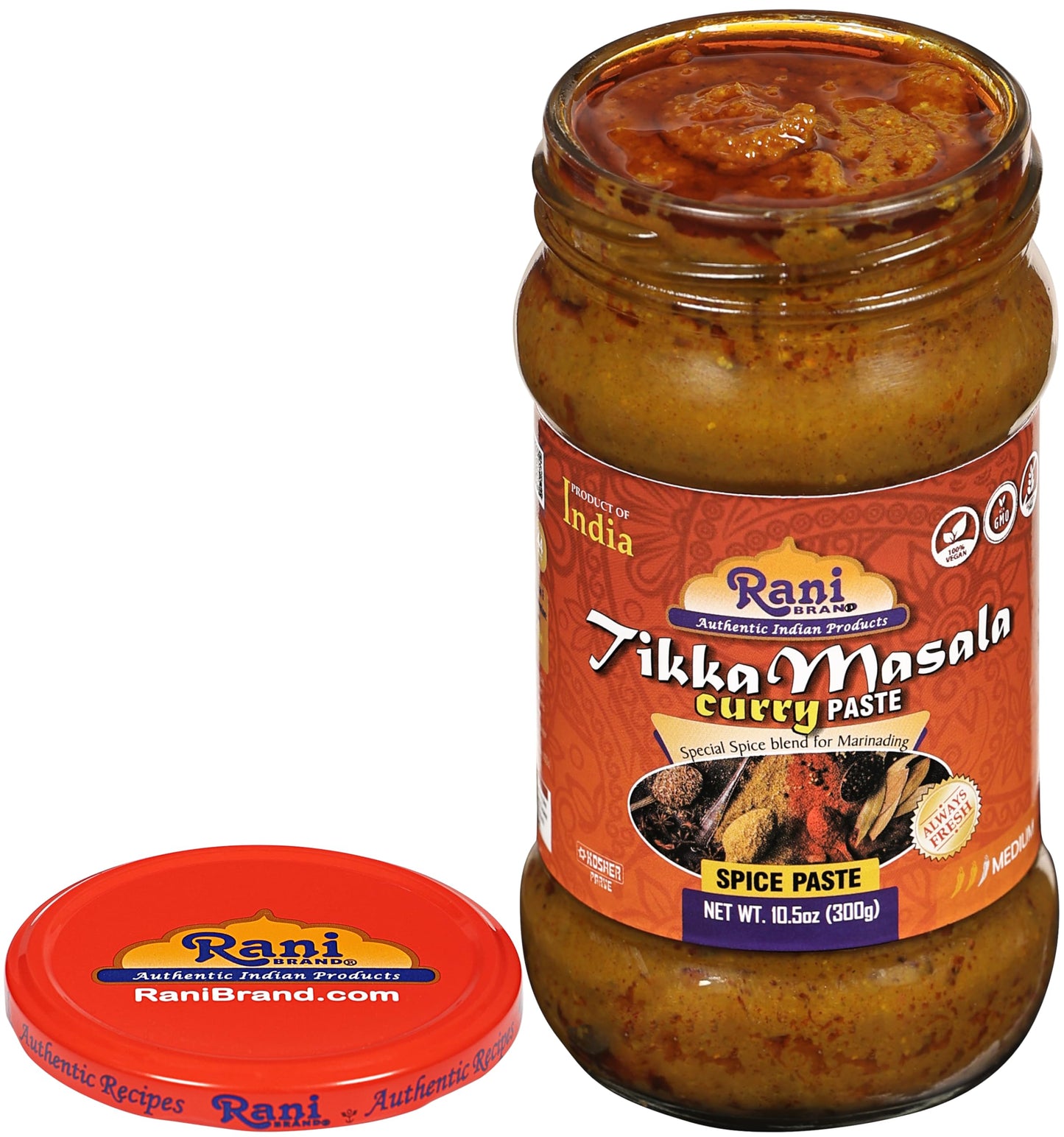 Rani Tikka Masala Cooking Spice Paste 10.5Oz (300G) Glass Jar, Pack Of 5+1 Free ~ No Colors | All Natural | Non-Gmo | Kosher | V