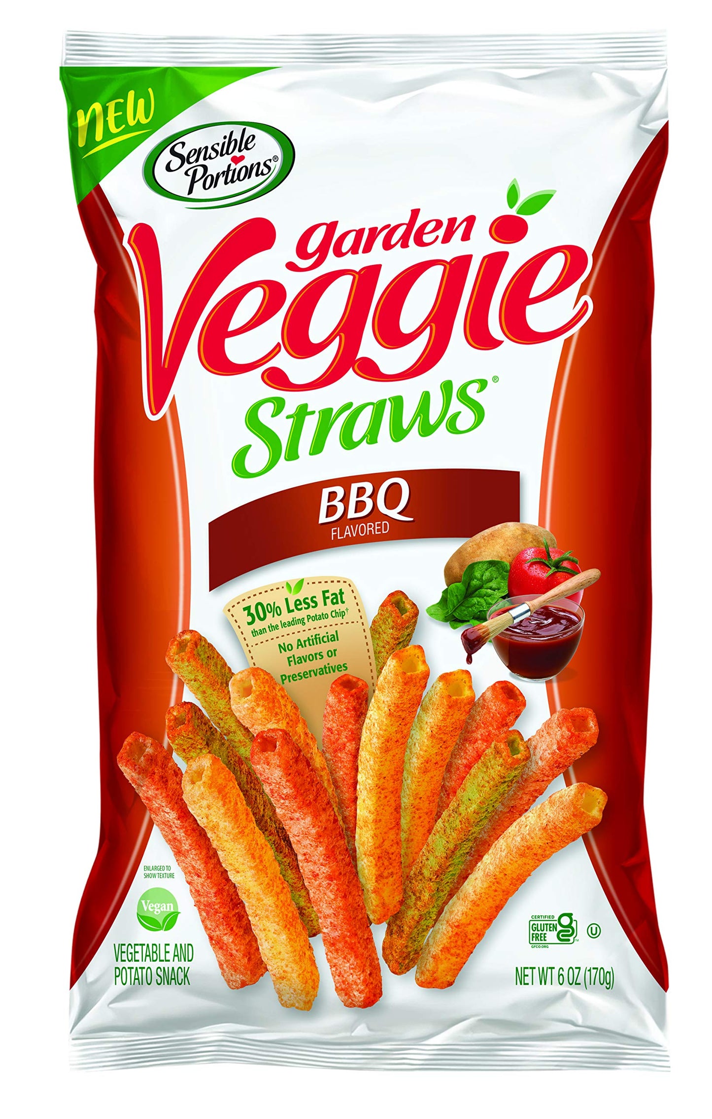 Sensible Portions Garden Veggie Straws, Bbq, 6 Oz
