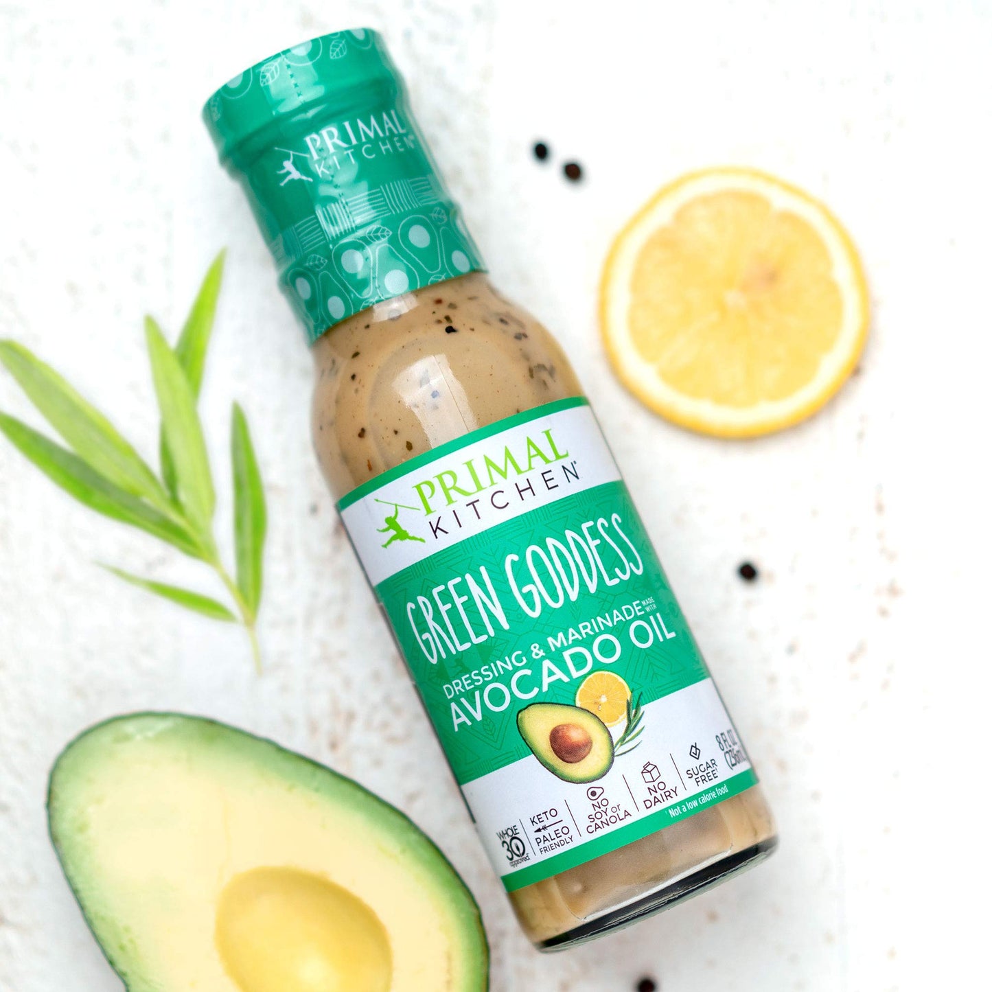Primal Kitchen Ranch Dressing, Caesar Dressing, and Green Goddess Dressing & Marinade, Made with Avocado Oil, 8 Fluid Ounces, Va