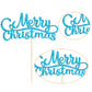 Gyufise 1 Pack Blue Glitter Merry Christmas Cupcake Toppers Holiday Xmas Cake Picks Decorations For Christmas Party Supplies Hap
