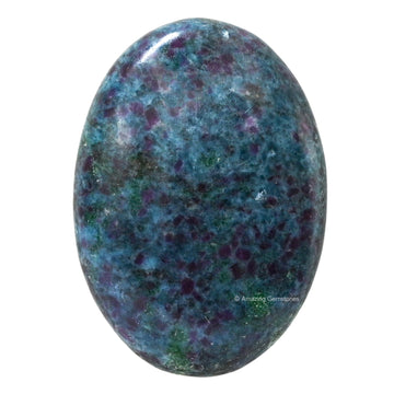 Ruby In Kyanite Palm Stone - Massage Worry Stone For Natural Body Chakra Balancing, Reiki Healing And Crystal Grid