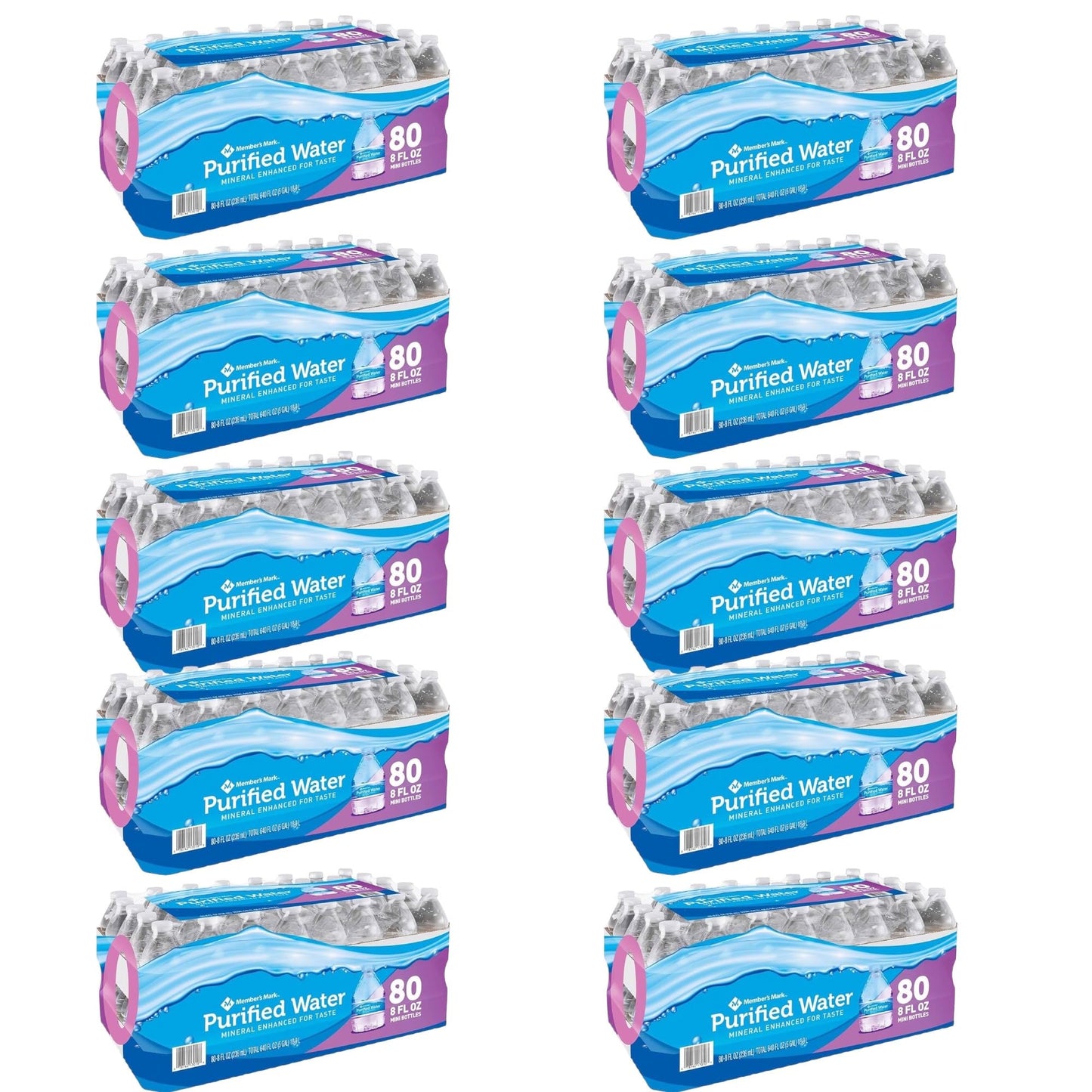 Generic Purified Water Mini Bottles, 8 oz, Pack of 800, Bulk Small Bottles