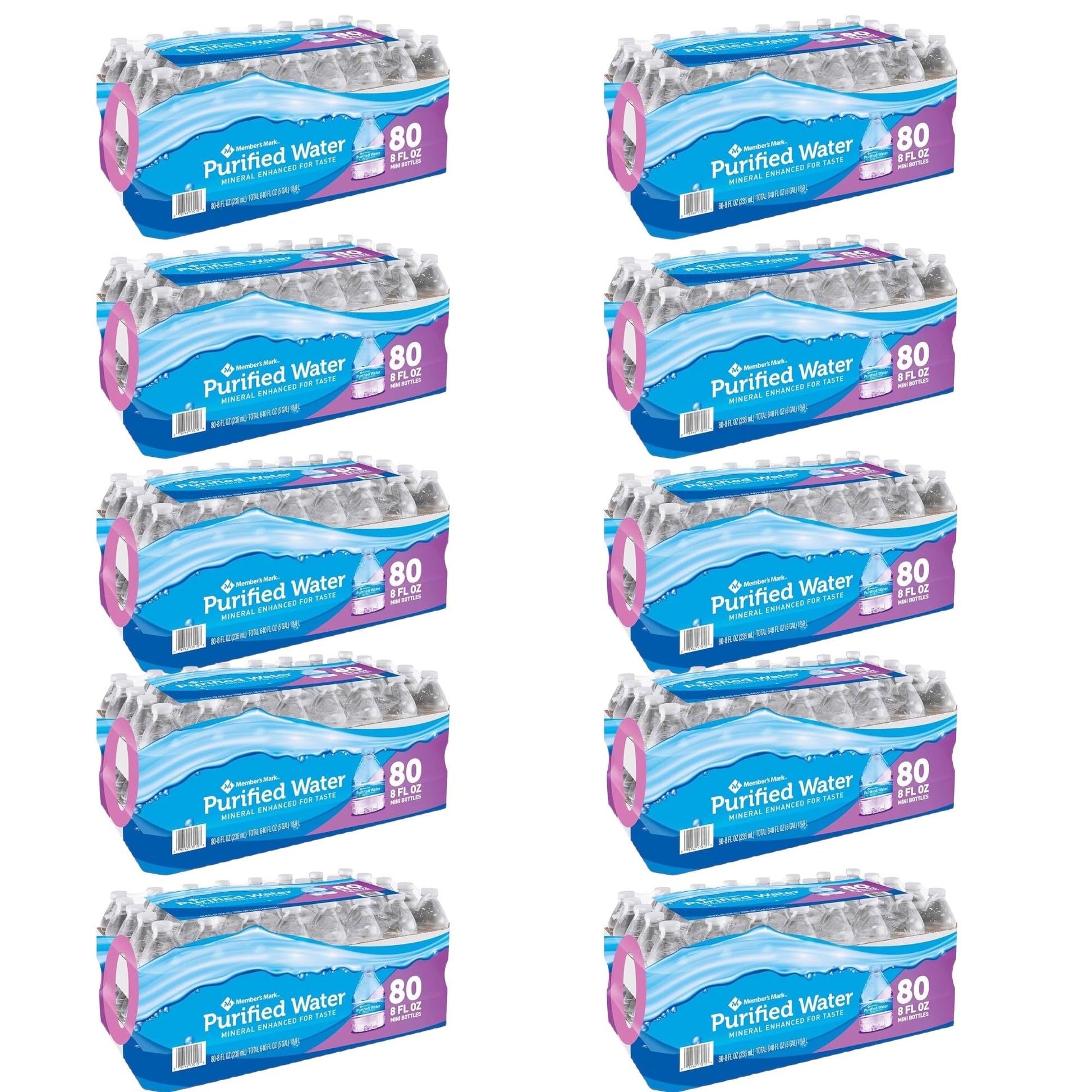 Generic Purified Water Mini Bottles, 8 oz, Pack of 800, Bulk Small Bottles
