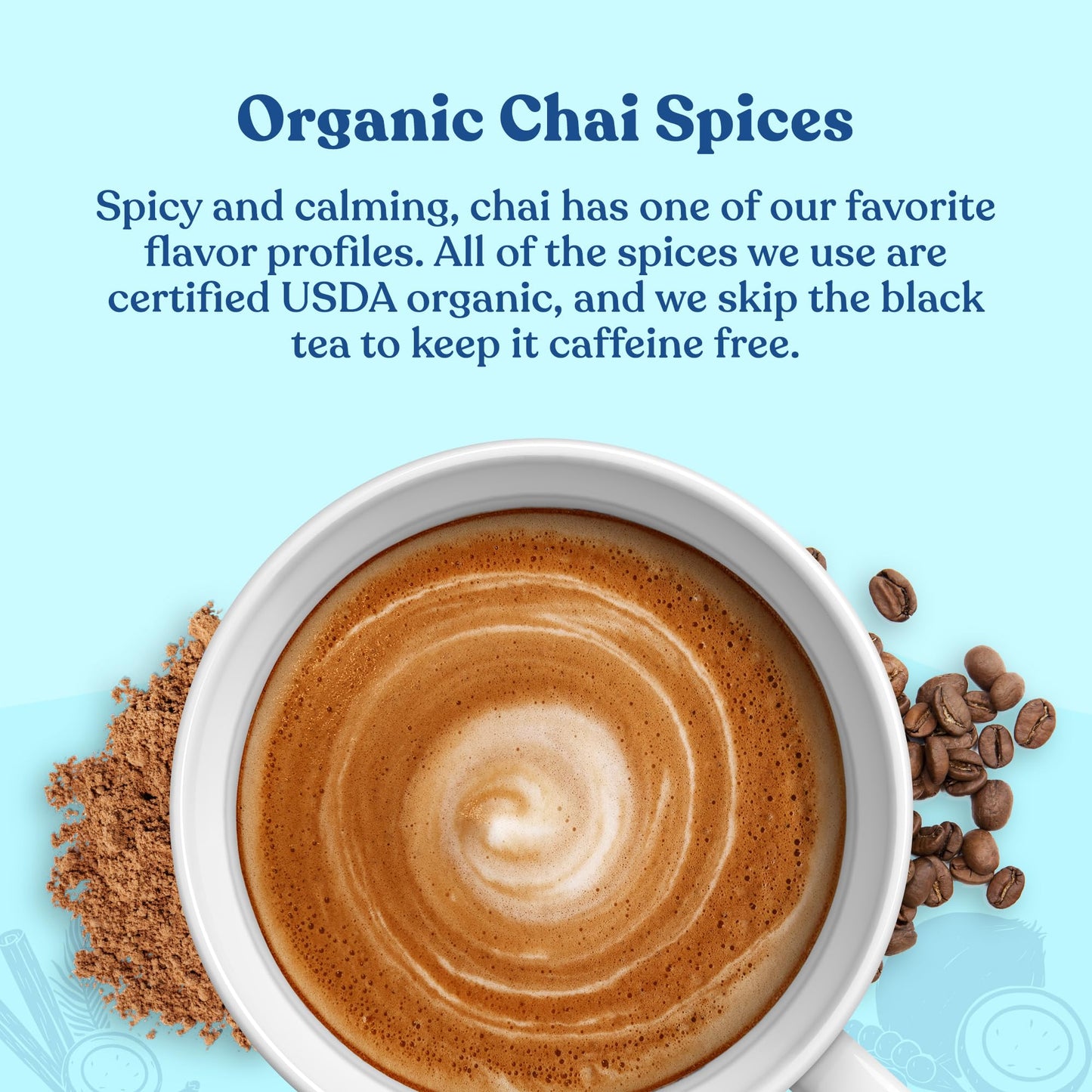 Chai Latte By Four Sigmatic | Organic Instant Chai Latte With Turkey Tail, Reishi Mushrooms & Coconut Milk Powder | Supports Gut