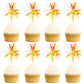 Takemay Cupcake Toppers, 30PCS Sparkle Yellow Foil Firework Picks for Party, Birthday, Wedding