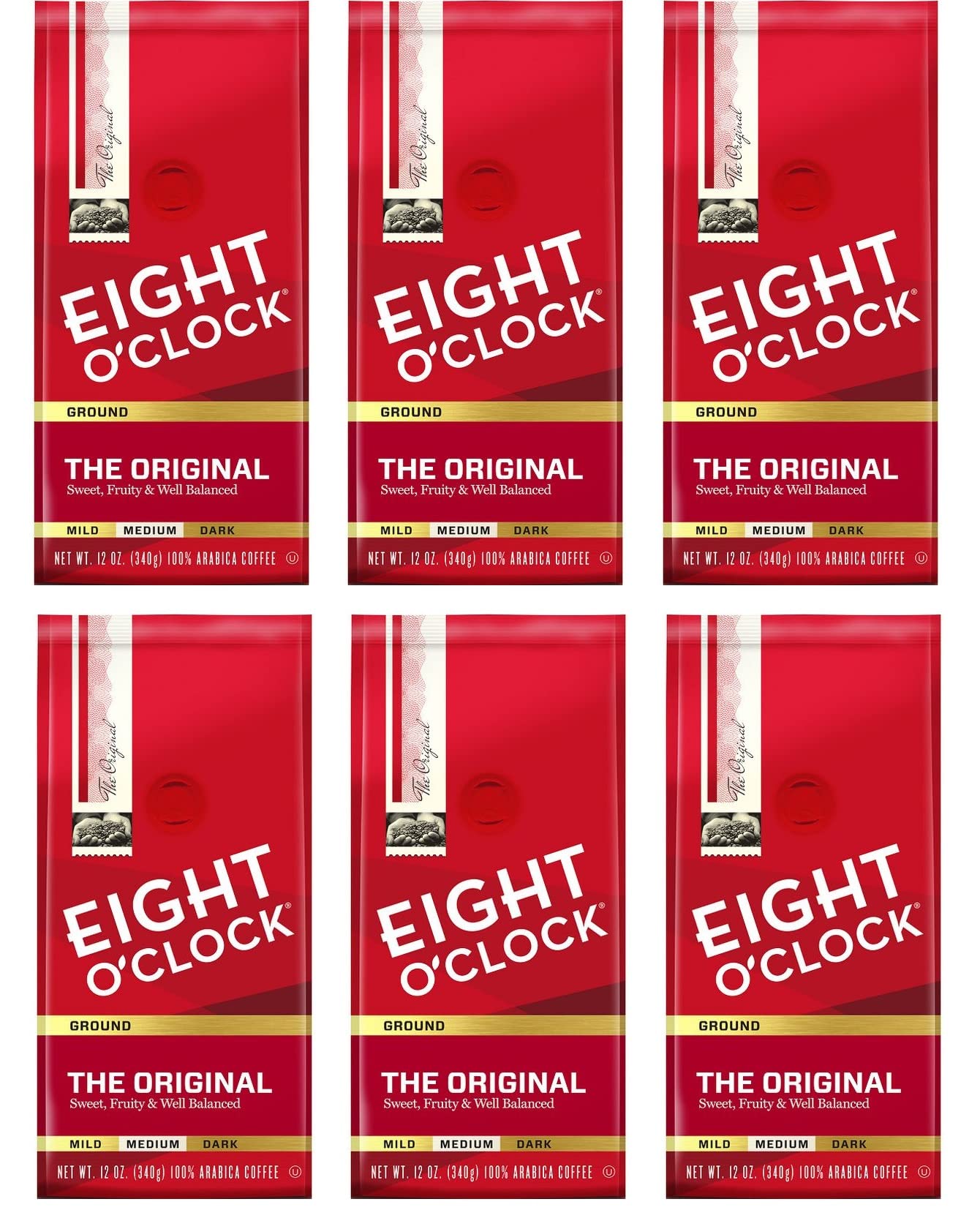 Eight O'clock Coffee Original Ground, 12 OZ (Pack of 6)