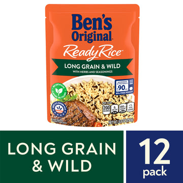 Ben'S Original Ready Rice Long Grain And Wild Flavored Rice, Easy Dinner Side, 8.8 Oz Pouch (Pack Of 12)