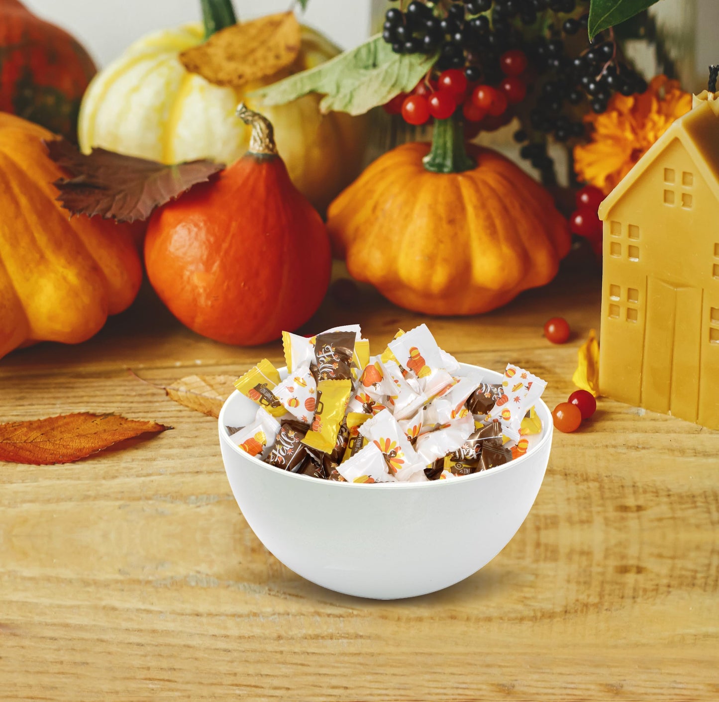 Thanksgiving Fall Butter Mint Candies 100 Count Individually Wrapped 13oz Bag Autumn Treats Happy Harvest Pumpkins Turkey Truck
