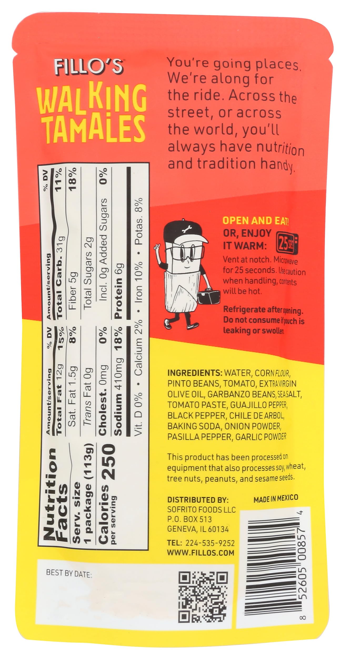 Fillos Tamale Wlk Bean Salsa Roja 4 OZ