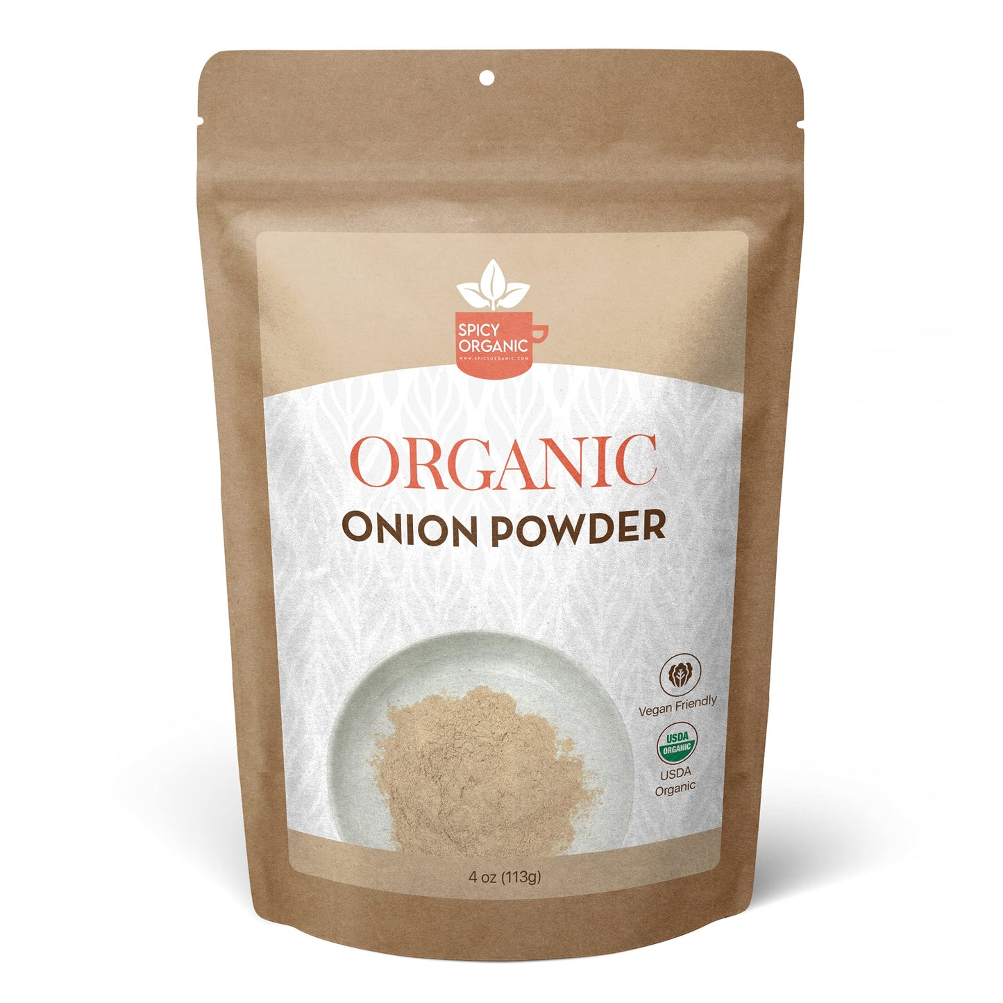 SPICY ORGANIC Onion Powder - Certified USDA Organic, Non-GMO, 4 oz. Seasoning for Dressings, Dips, Casseroles, and More