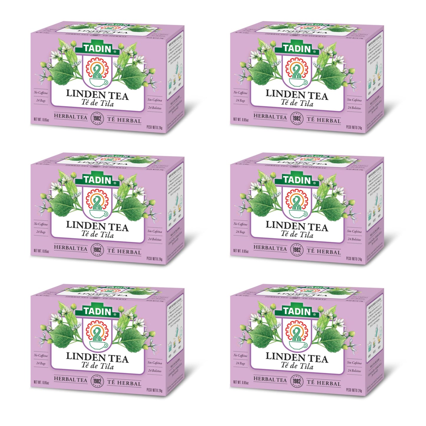 Tadin Tila Medicinal Tea Bags, Pack of 6 (24 Count) - Herbal Infusion, Model 083703505003