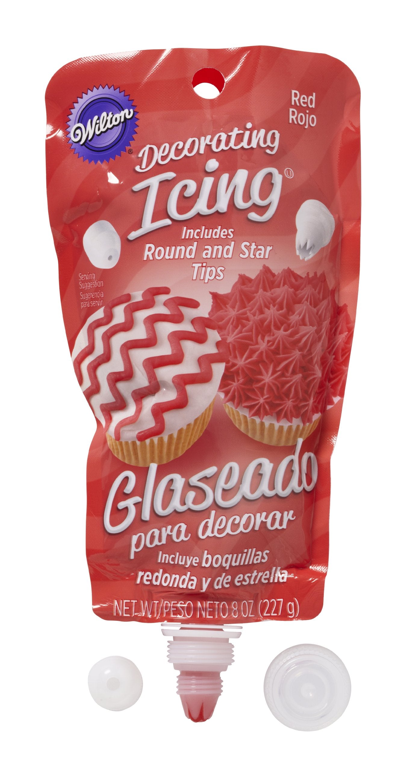 Wilton Icing Pouch with Tips, 8 oz, Red, Model 704-0188
