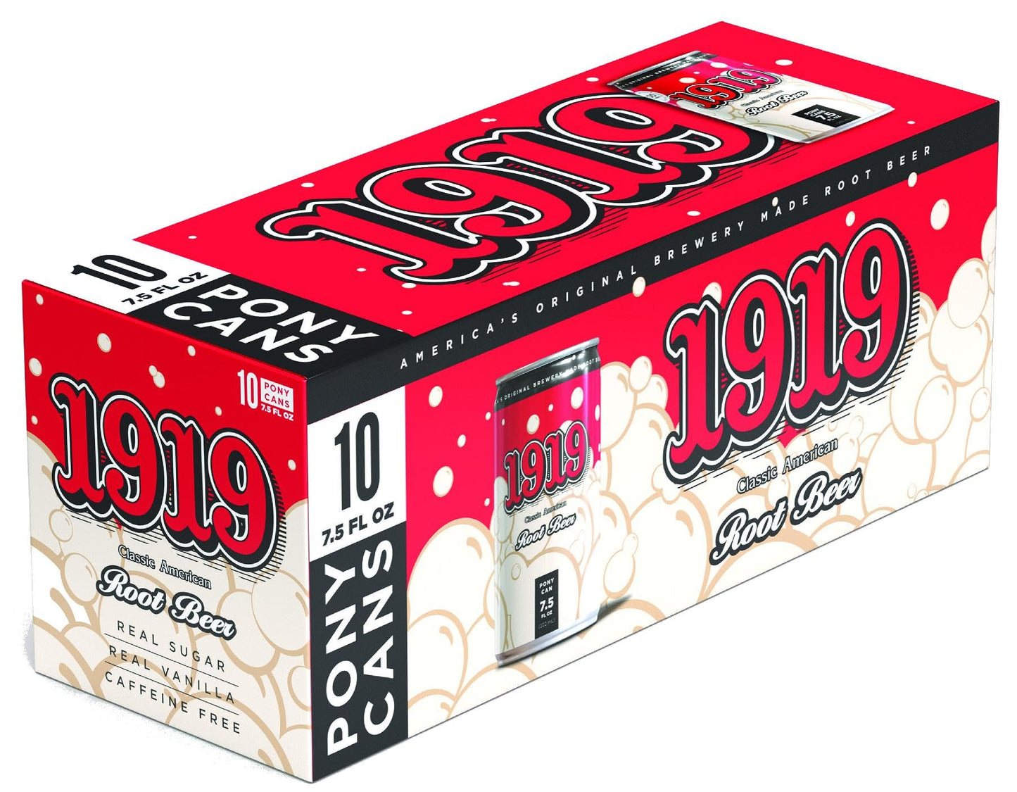 1919 Draft Root Malt Drink 7.5Oz Can  Real Sugar  Real Vanilla  Classic American Root Malt Drink  10-Pack