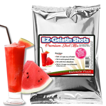 EZ-SQUEEZE Watermelon Punch Jello Shot Mix - Gluten-Free Gelatin Powder, 6.78 oz, Red, Easy to Make for Parties