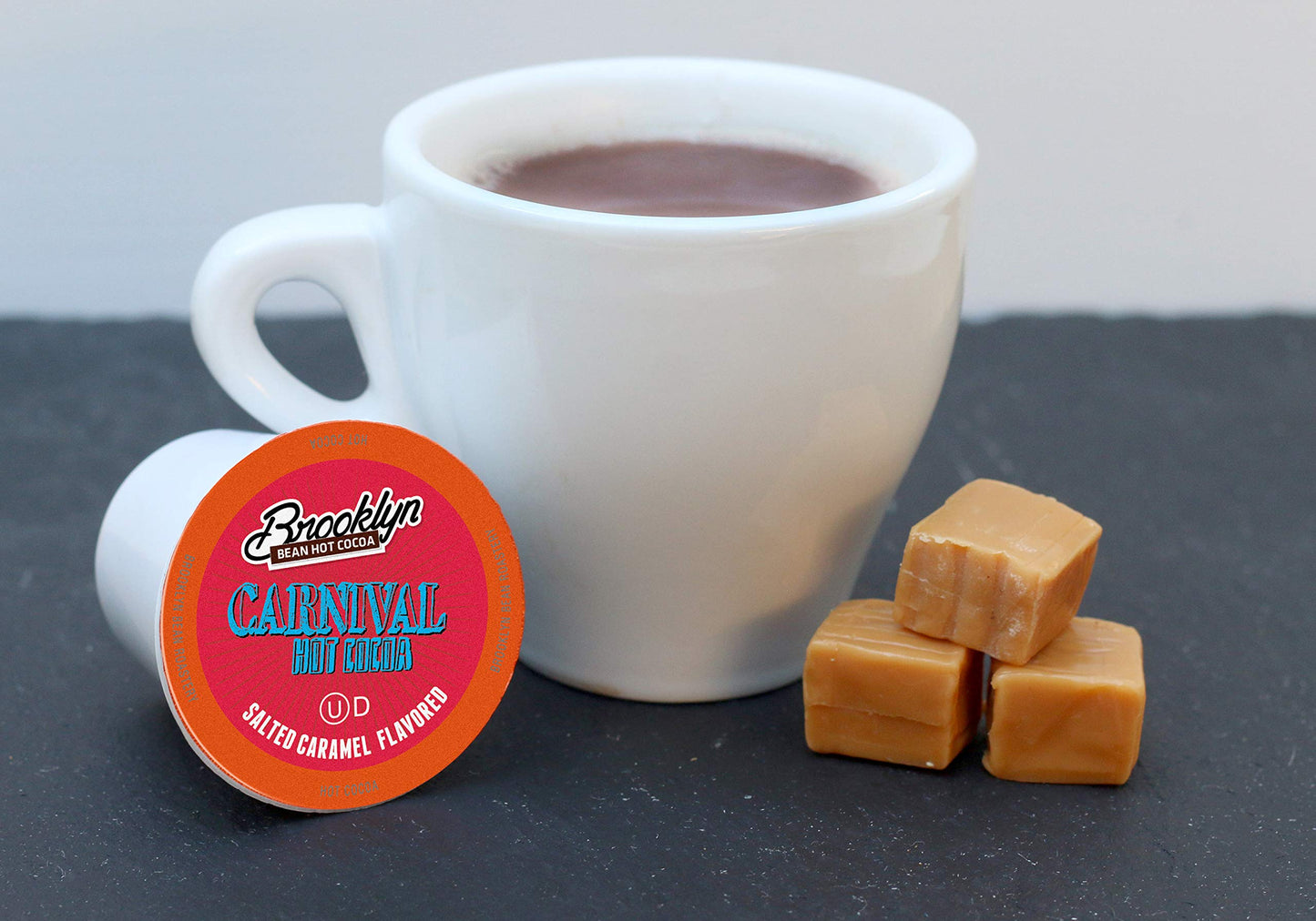 Brooklyn Beans Hot Cocoa Pods, Chocolate Salted Caramel, Compatible with K Cup malt-inspired, 40 Count, Model BB CV40