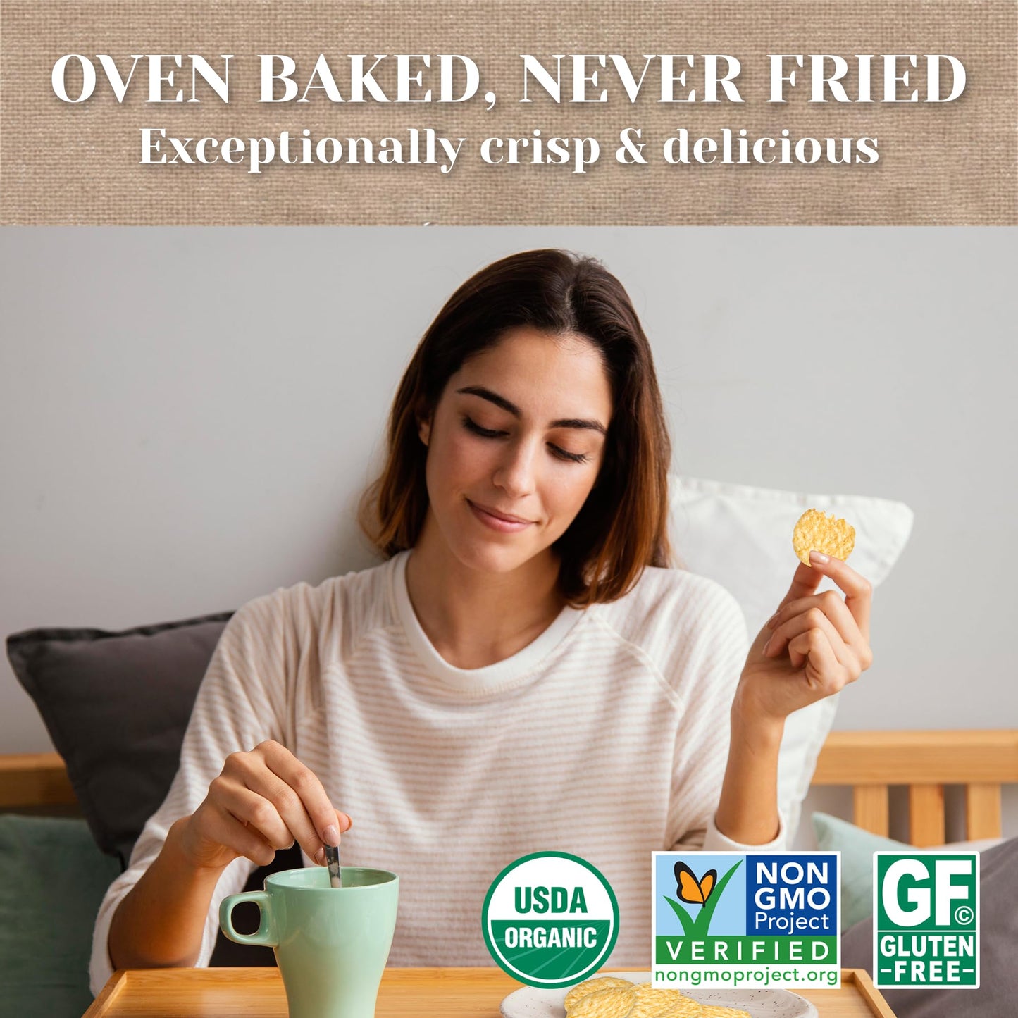 Edward & Sons Organic Unsalted Plain Brown Rice Snaps - Oven Baked, Whole Grain, Gluten Free, No Added Oils, Non-GMO Project Ver