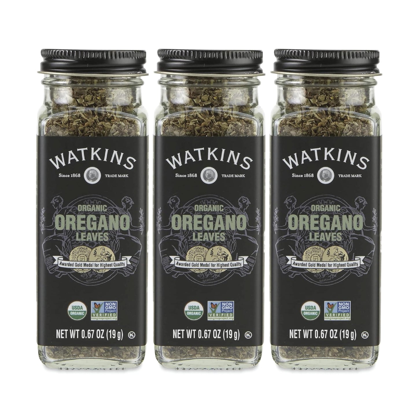Watkins Gourmet Organic Spice Jar, Oregano Leaves, 0.77 Ounce (Pack of 3)