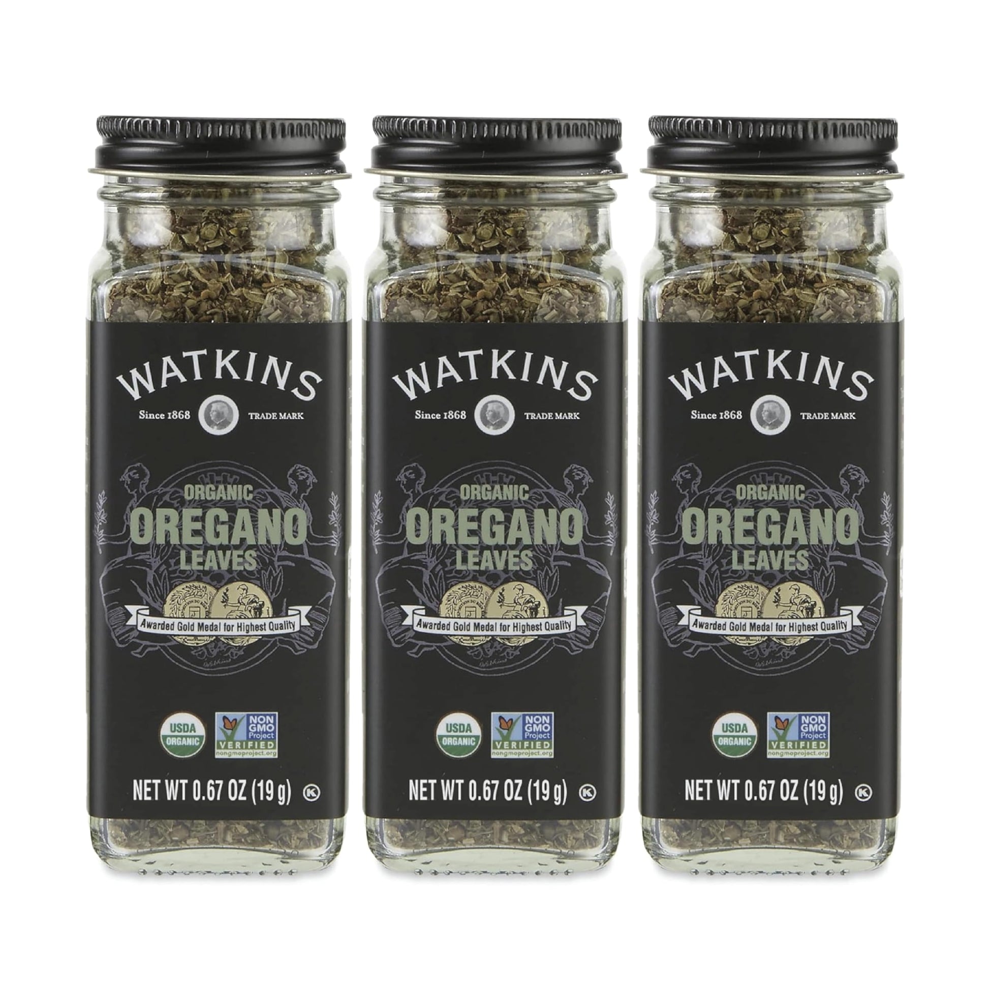 Watkins Gourmet Organic Spice Jar, Oregano Leaves, 0.77 Ounce (Pack of 3)