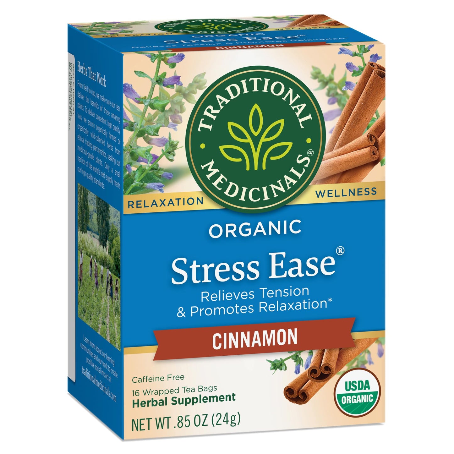 Traditional Medicinals Tea Cinnamon Stress Ease Organic, 16 Count