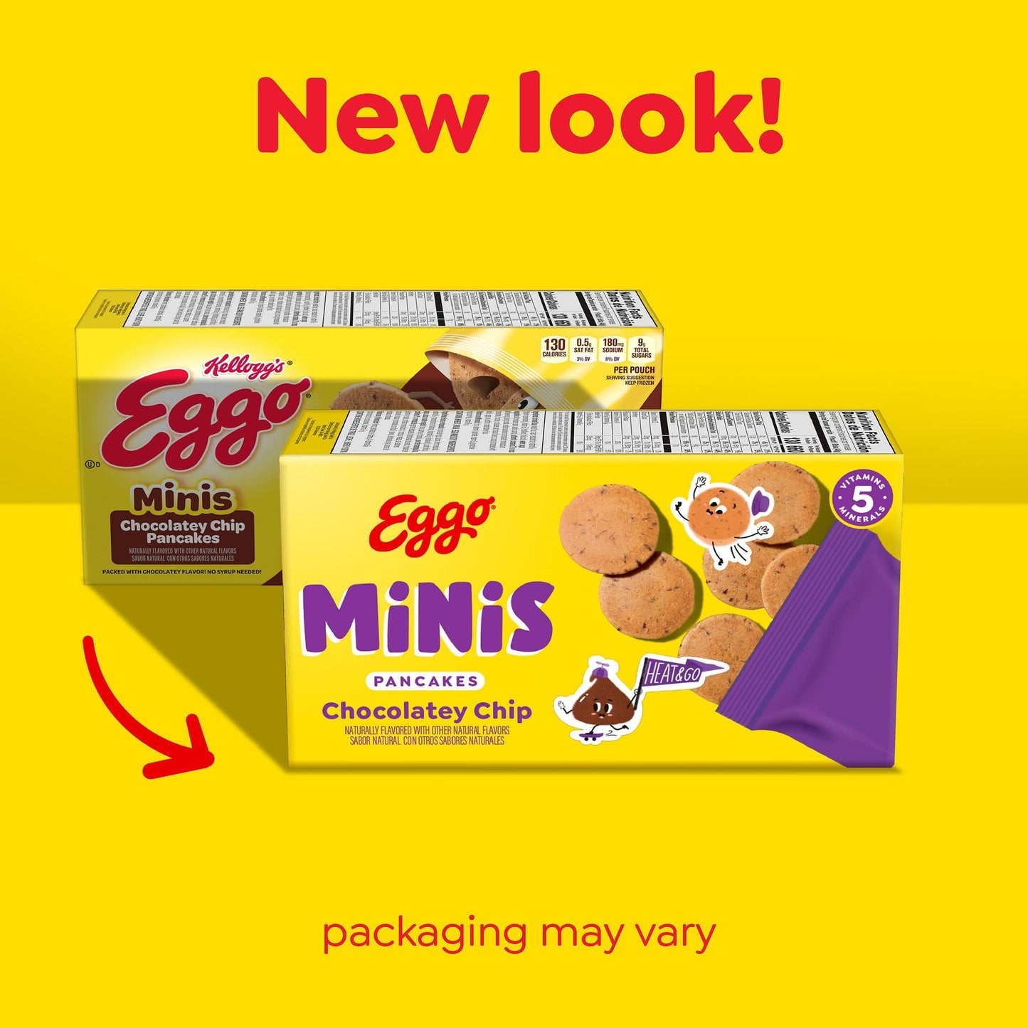 Eggo Minis Frozen Pancake Bites, Frozen Breakfast, Breakfast Food, Chocolatey Chip, 8.4oz Box (5 Pouches)