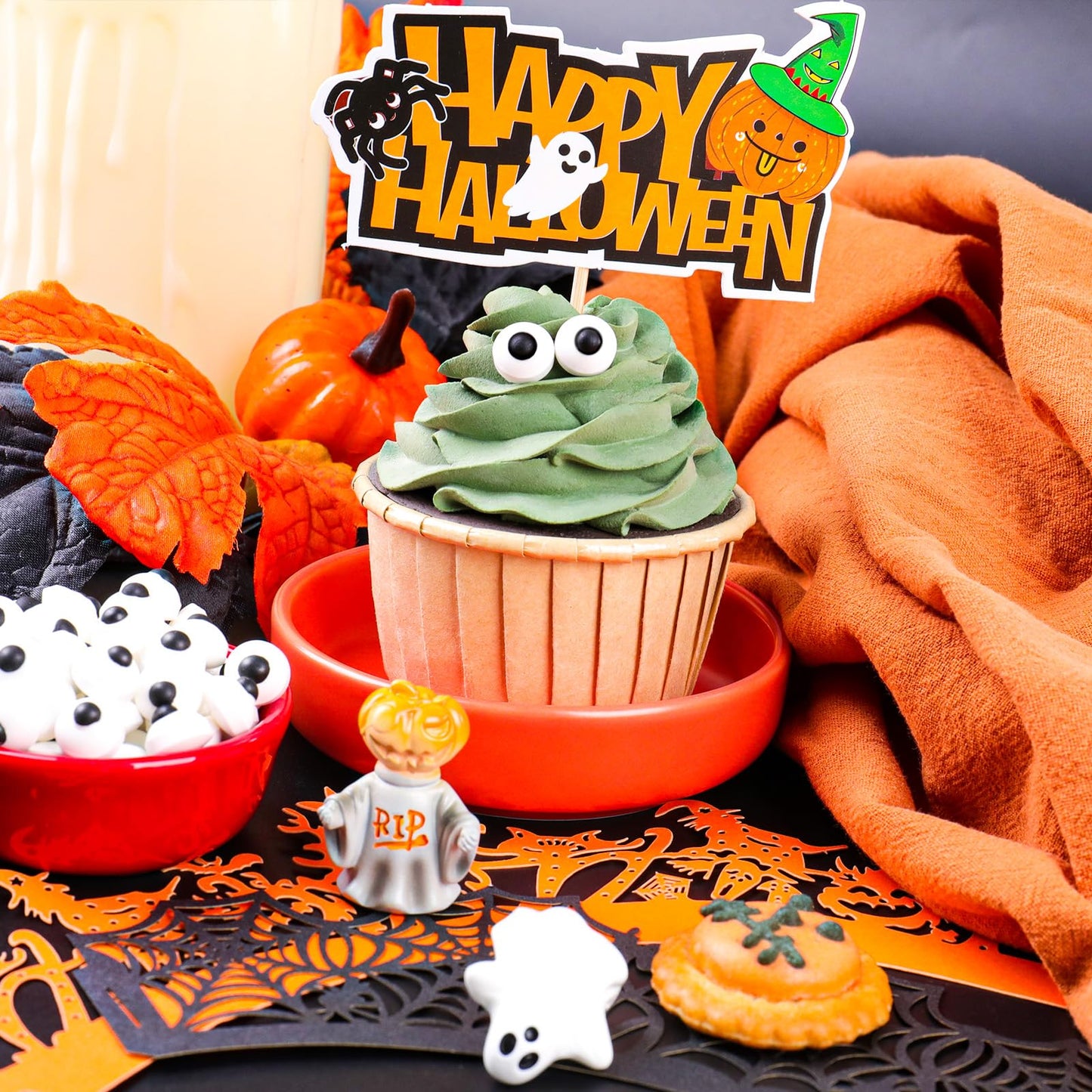 Edible Candy Eyes for Decorating  1cm Candy Eyeballs Halloween Sprinkles for Cake Cupcakes Cookies Baking 3.5oz