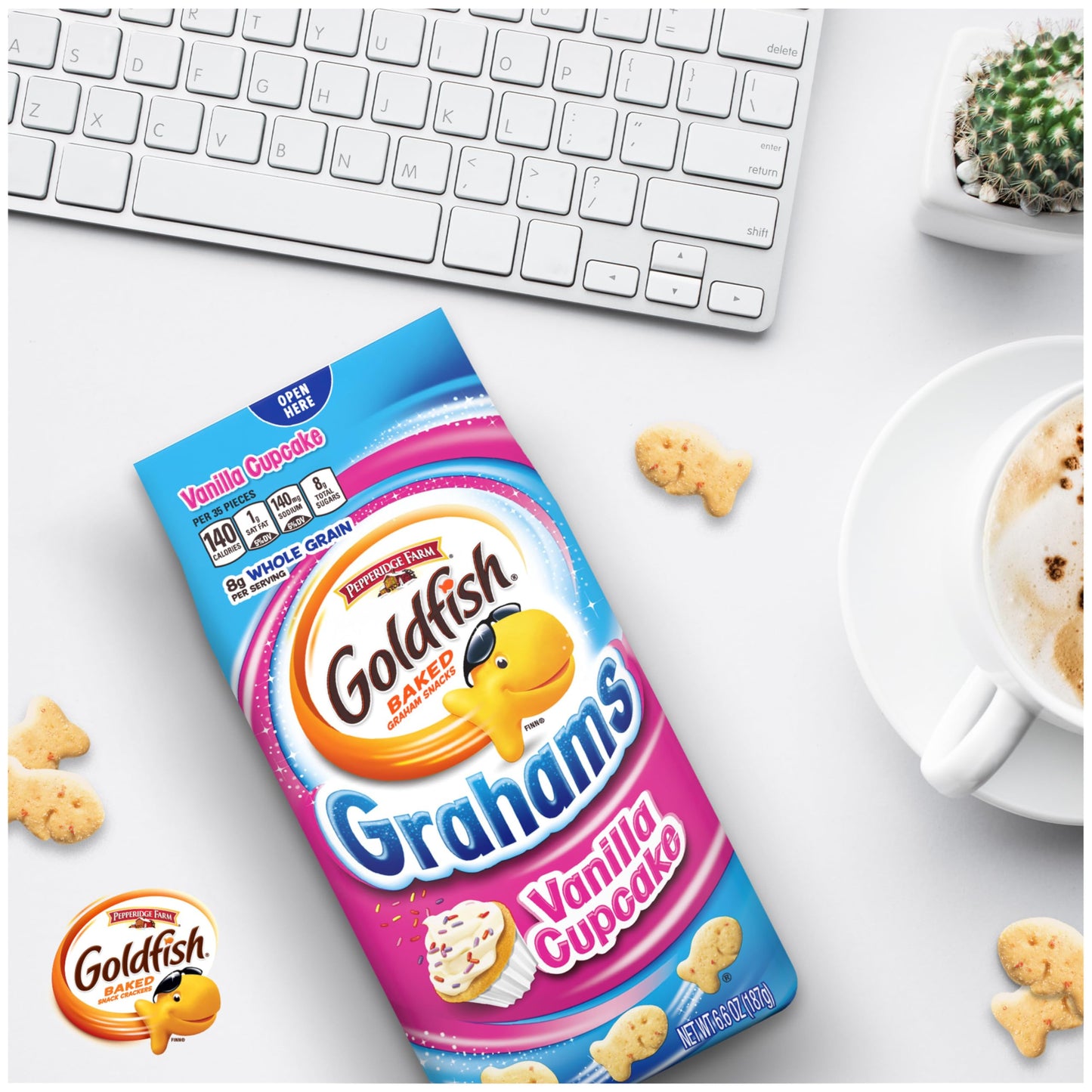 Pepperidge Farm Grahams Vanilla Cupcake Crackers, Snack Crackers, 6.6 Oz Bag