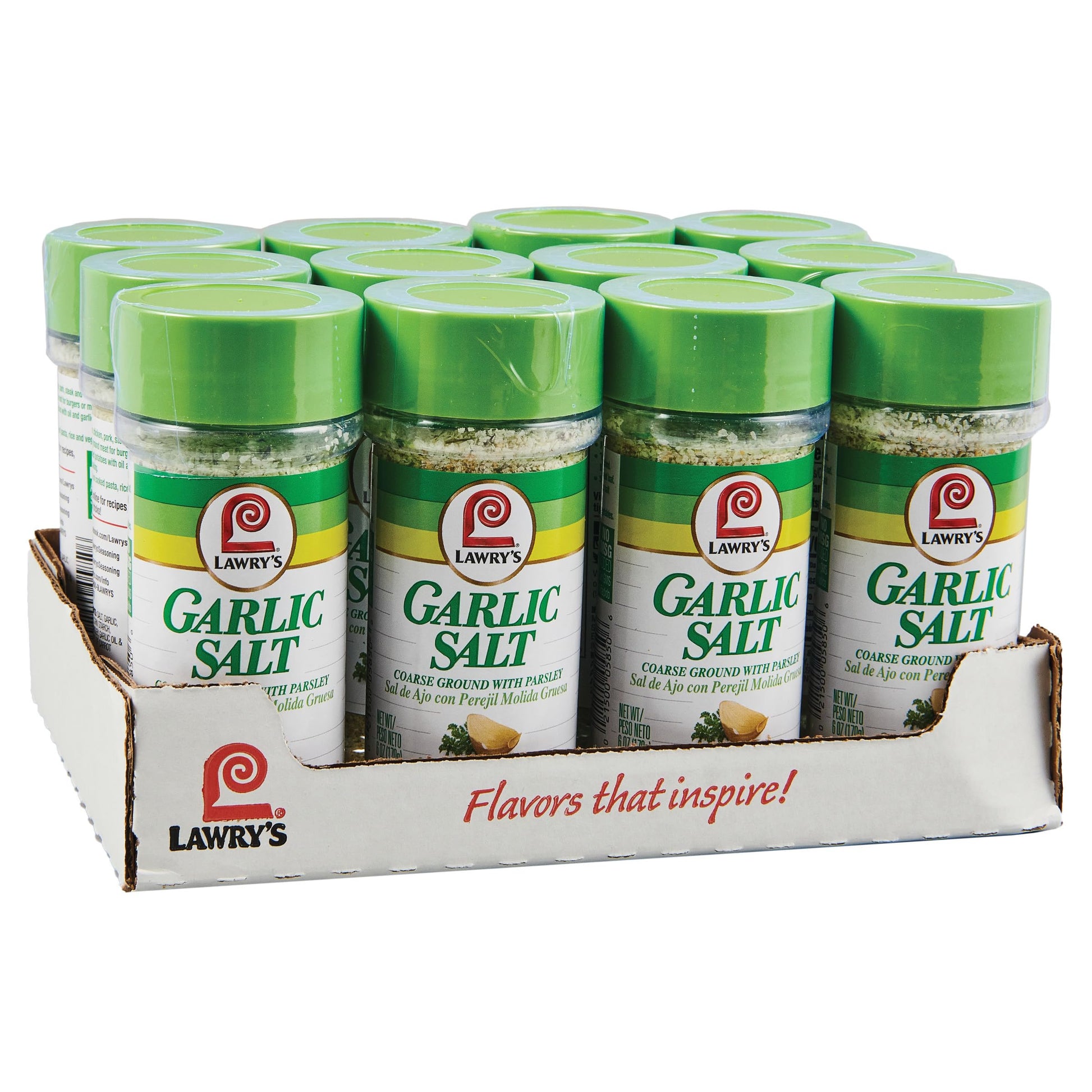 Lawrys Coarse Ground with Parsley Garlic Salt, 6 oz (Pack of 12)