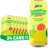 Jans Sparkling Prebiotic with Collagen Soda Beverage - Pink Guava & Mango 8.4 Fl Oz (24-Pack) - Low Calorie, NO Added Sugar, Non
