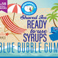 Hypothermias Blue Bubble Gum Ready To Use Gallon (128 Fl. Oz) Hawaiian Snow Cone Flavors Syrup - Shaved Ice, 100% Pure Cane Suga