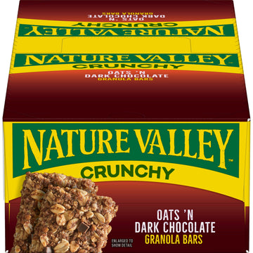 Nature Valley Crunchy Granola Bars, Oats N Dark Chocolate, 1.48 Oz, 18 Count (Pack of 6)