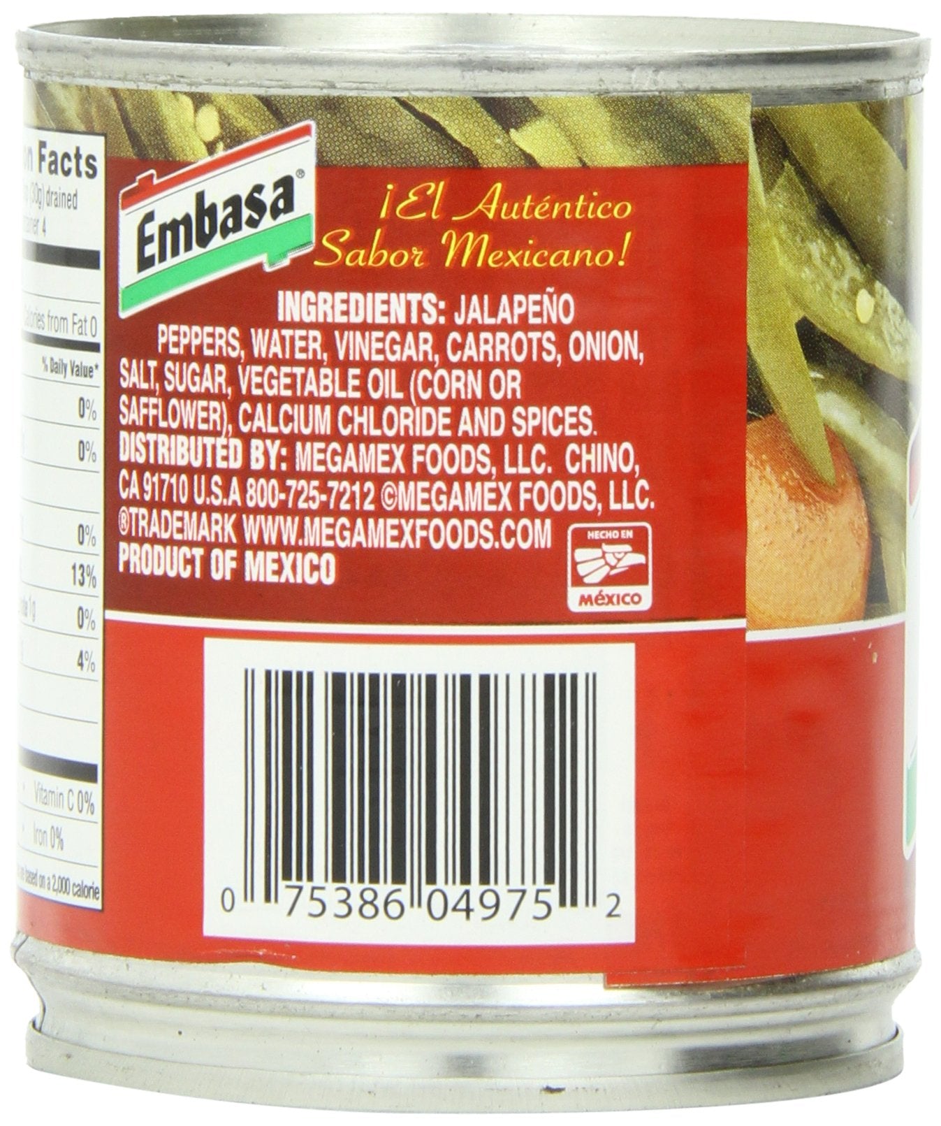 Embasa Sliced Jalapenos, 7 Ounce (Pack Of 12)