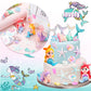 24 Pcs Mermaid Tail Cake Topper Star Conch Cake Cupcake Toppers Sea Creatures Beach Cake Decorations Pastel Under The Sea Cake D