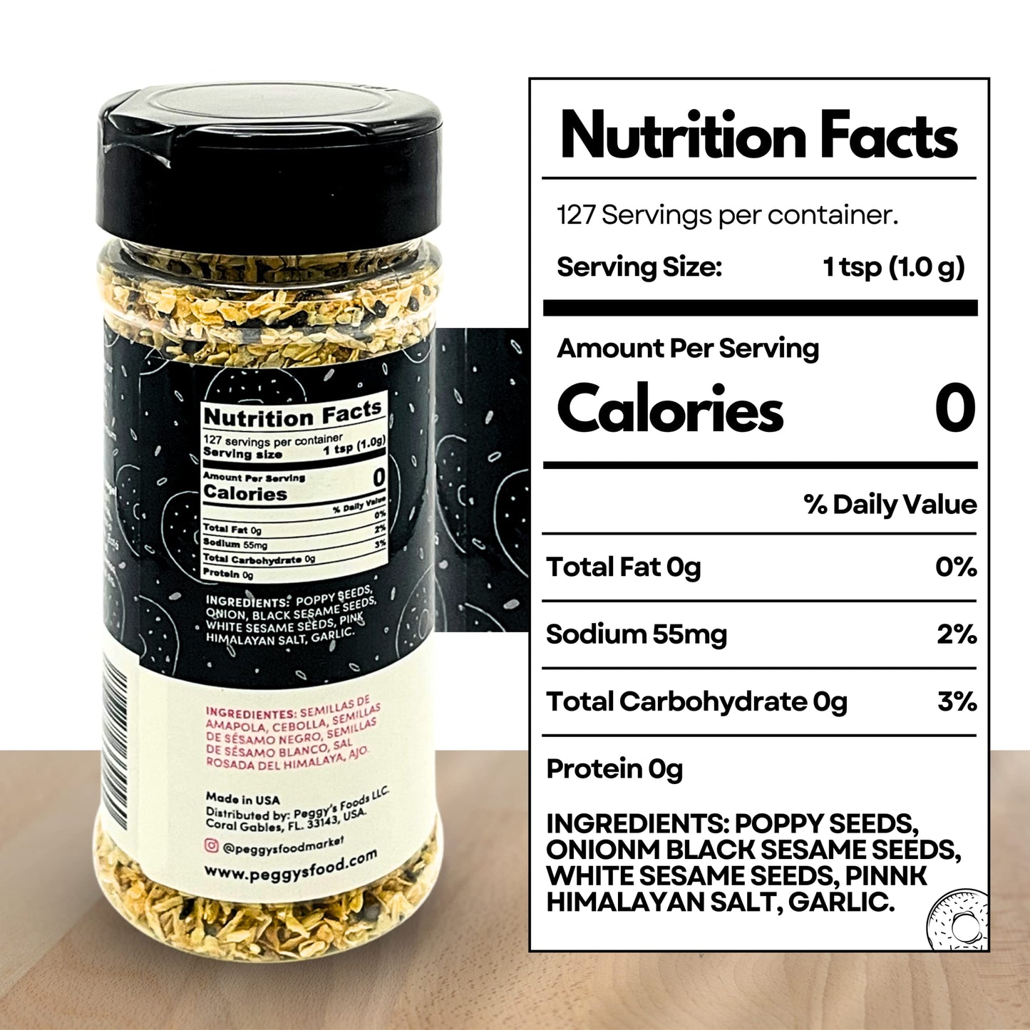 My Secrets Peggy'S Food Everything Bagel Seasoning - Contains Himalayan Pink Salt - 4.5 Oz - Easy Sprinkle - Multipurpose & Vers