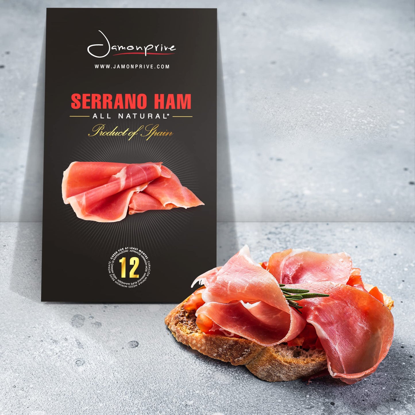Spanish Serrano Ham Sliced Dry-Cured (3Oz) - Spanish Jamon Serrano With No Nitrates Or Nitrites All Natural, Gmo Free And Gluten