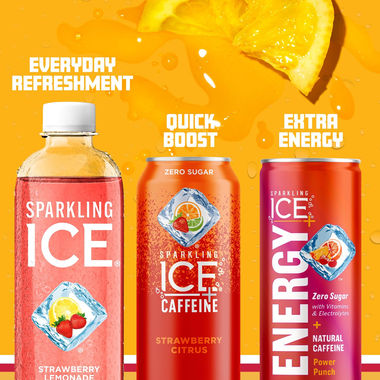 Sparkling Ice Strawberry Lemonade Sparkling Water, Zero Sugar, 17 Fl Oz Bottles, Pack of 12