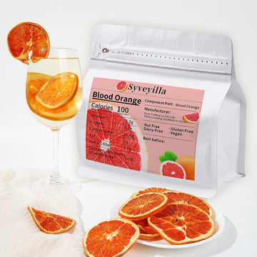 Syveyilla Dried Blood Orange Slices 250g/8.82oz - 100% Natural, No Additives, Perfect for Cocktails, Fruit Tea, Crafts, and Baking