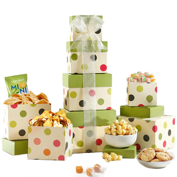 Broadway Basketeers Food Gift Basket Tower Snack Gifts For Women, Men, Families, College, Delivery For, Appreciation, Thank You, Birthday, Corporate, Get Well Soon Care Package