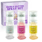 Edible Glitter Spray Set - 100% Edible Glitter for Cakes, Cupcakes, Cake Pops, Drinks, Chocolate, Strawberries, Cookies, Food Gr