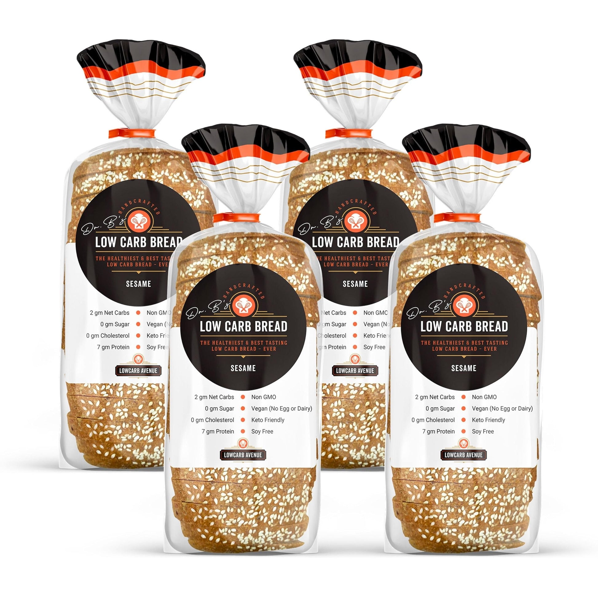 LOWCARB AVENUE Multigrain Bread - 2g Net Carbs, 7g Protein, Vegan, Sugar Free - 4 Pack (16 oz)