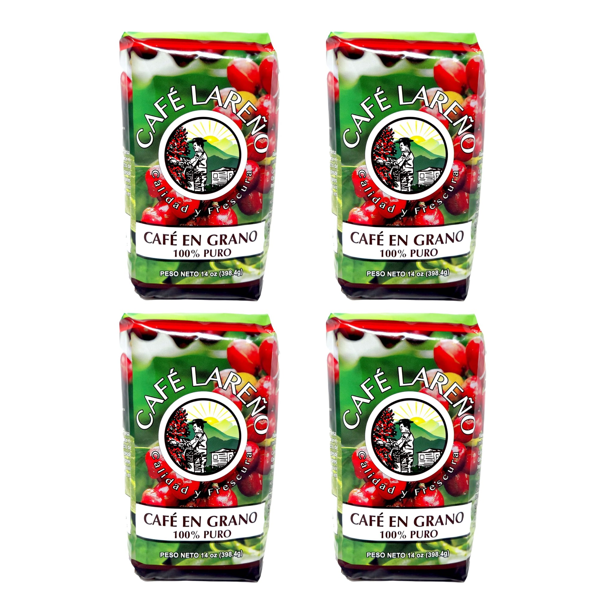 Caf? Lareo Whole Bean Coffee - Lares  Puerto Rico - 14 Ounce (Pack Of 4)