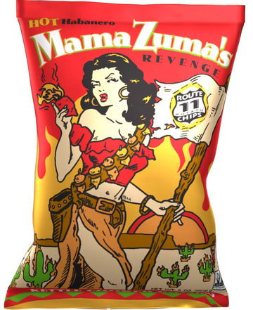 Route 11 Potato Chips : Mama Zuma'S Revenge (4 Bags (6 Oz Each)) Hot Habanero Jalapeno Spicy Chips