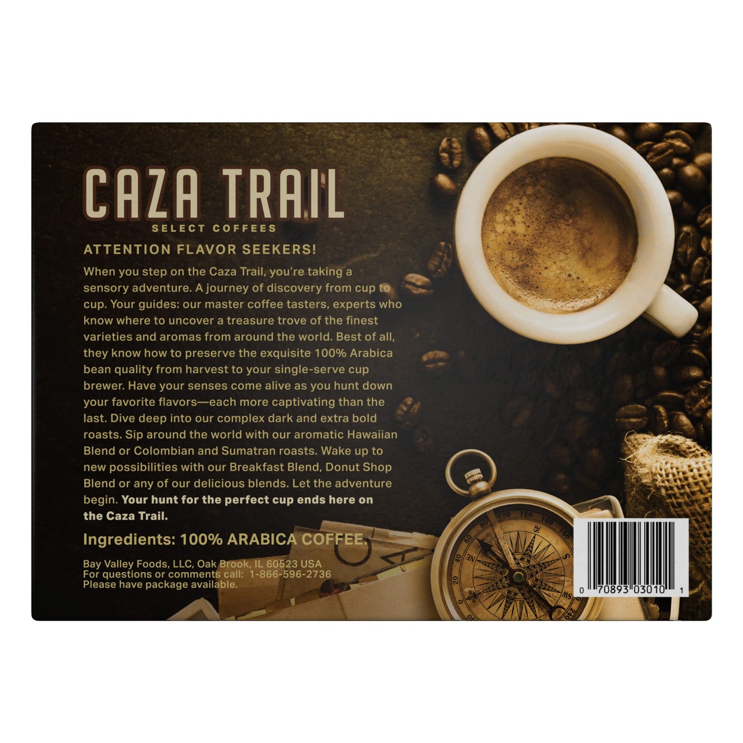 Caza Trail Coffee Pods  Coastal Blend  Single Serve (Pack of 100) (Packaging May Vary)