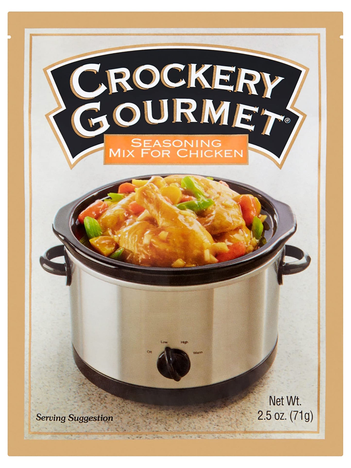 Crockery Gourmet Seasoning Mix for Chicken, Powdered Seasoning with Classic Chicken Flavor for Slow-Cooked Meals, 2.5 OZ Packet