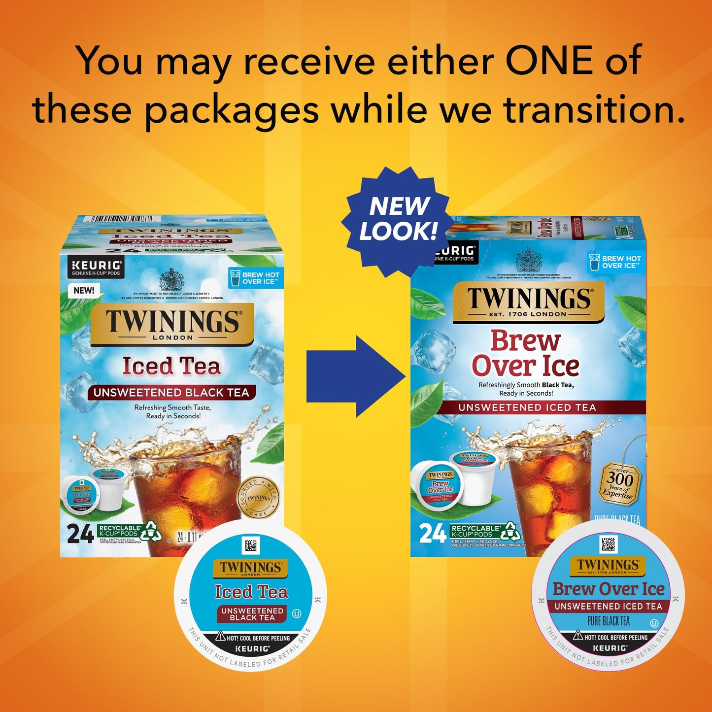 Twinings Iced Tea Unsweetened Black Tea K-Cup Pods For Keurig, Caffeinated, Refreshing, Smooth, Black Tea, 24 Count (Pack Of 1)