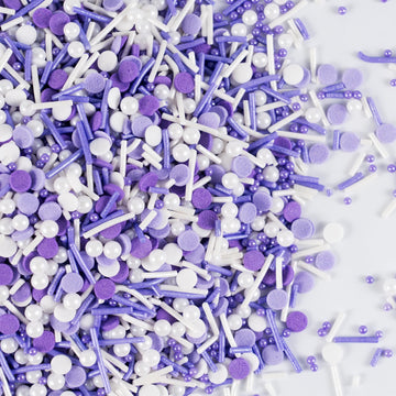 Purple Sprinkles for Cake Decorating Edible Purple Confetti Sprinkles Topper for Cookie Cupcakes, Candy, Cream, Chocolate Cake D