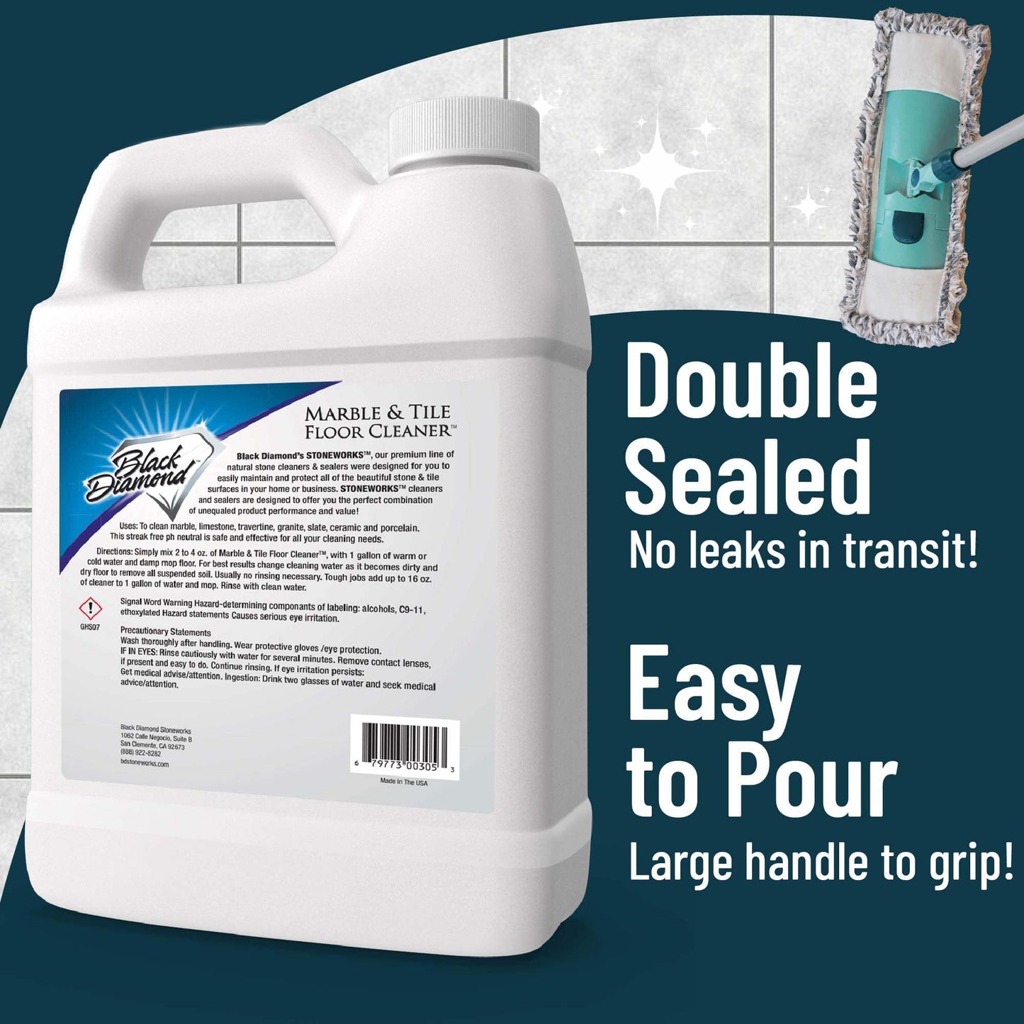 Black Diamond Stoneworks Marble & Tile Floor Cleaner. Great For Ceramic, Porcelain, Granite, Natural Stone, Vinyl And Brick. No-