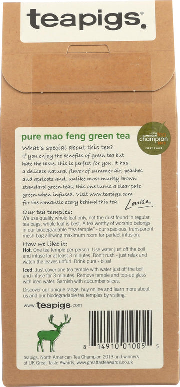 Teapigs, Tea Green Mao Feng, 15 Count