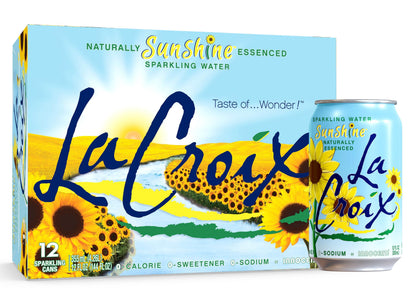 LaCroix Sparkling Water, Sunshine, 12 Pack - Zero Sugar, Zero Calories, Zero Sodium - Taste of Wonder