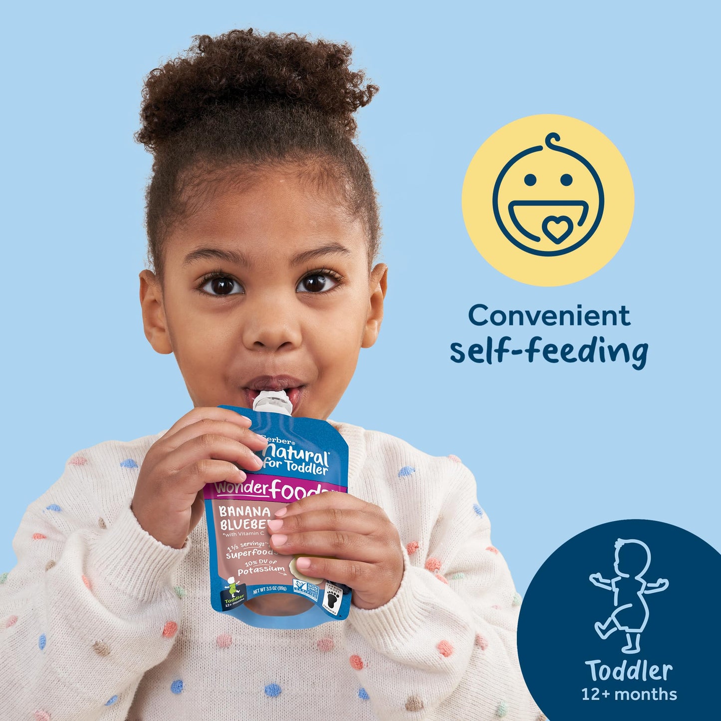 Gerber Baby Food Pouches, Toddler 12+ Months, Apple Sweet Potato, 3.5 Ounce (Pack Of 12)